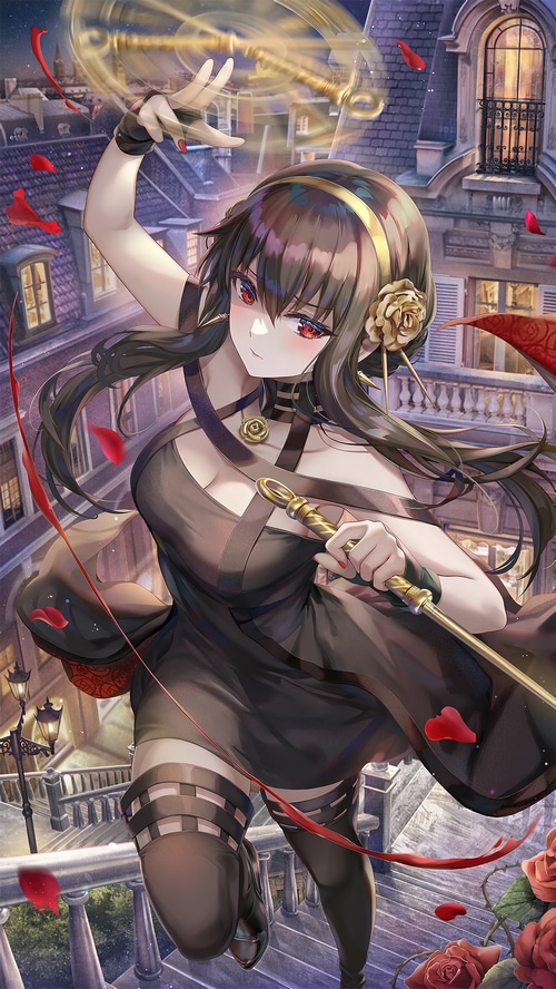 Yor Forger from Spy x Family with roses