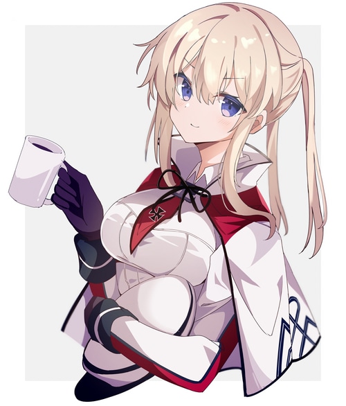 Kantai Collection Graf Zeppelin holding a mug
