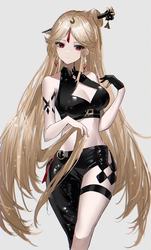 Ningguang from Genshin Impact in a black outfit