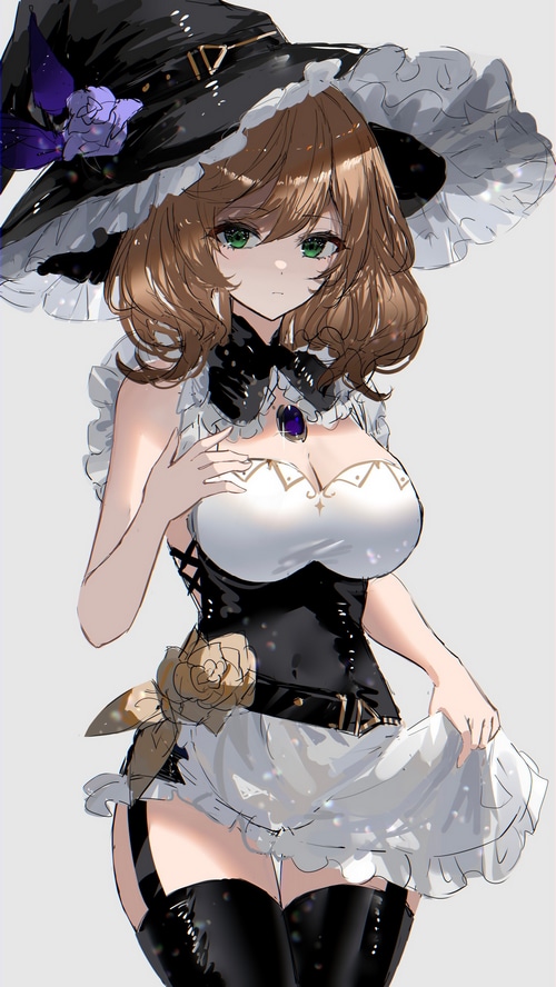 Lisa from Genshin Impact lifting her skirt