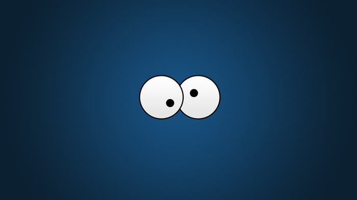 Cookie Monster eyes on blue background