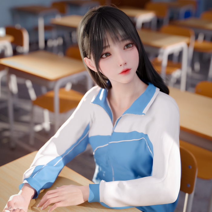 4K Asian girl in a classroom