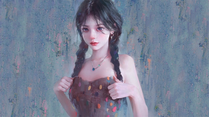 Artwork of a girl with braids
