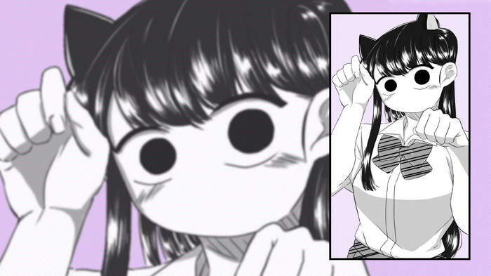 Komi Shouko with cat ears and school uniform