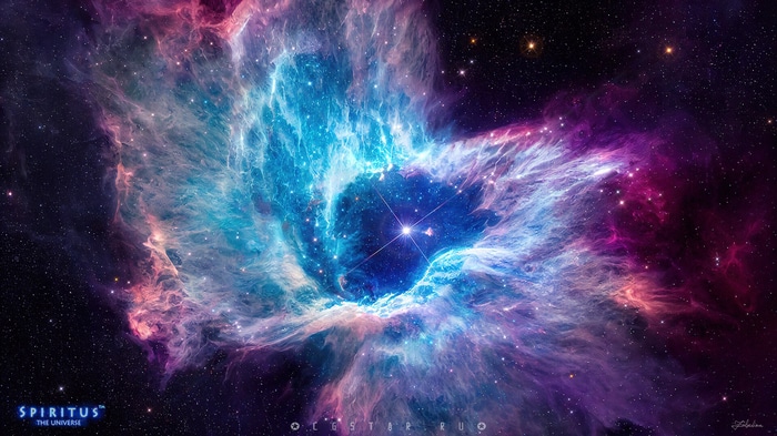 Vibrant nebula with stars in deep space