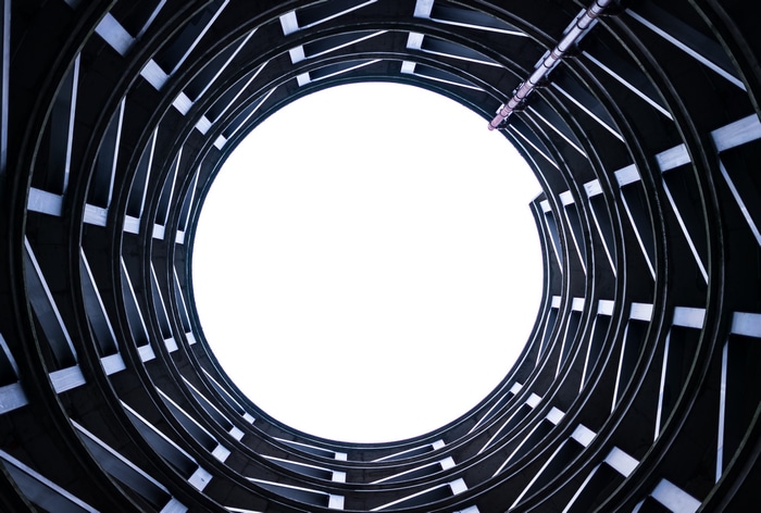Worms eye view of a circular architecture in Cologne