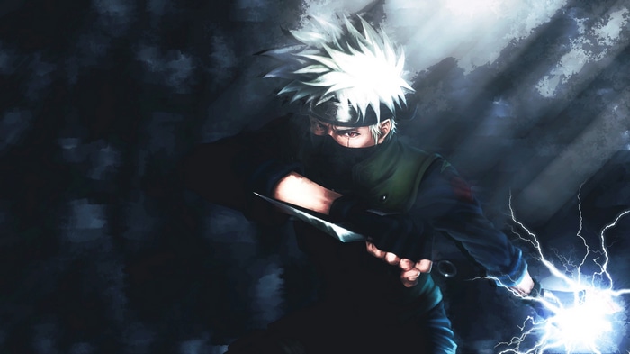 4K Hatake Kakashi using Chidori with Kunai
