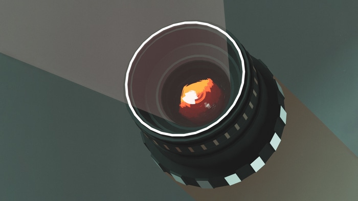 4K retro style lens with light ray