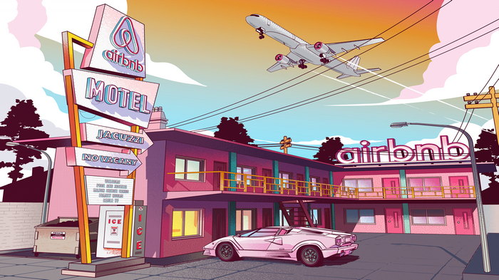 4K Airbnb Motel with Lamborghini and Airplane