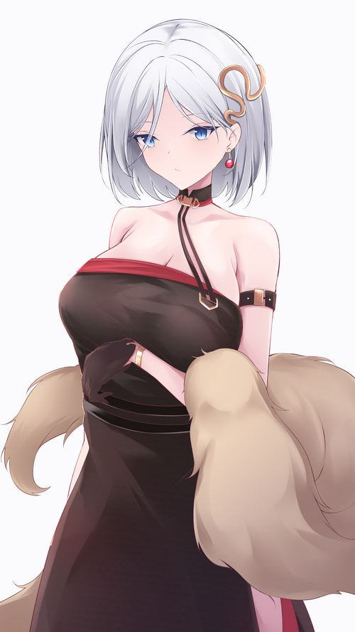 Tirpitz from Azur Lane in a black dress