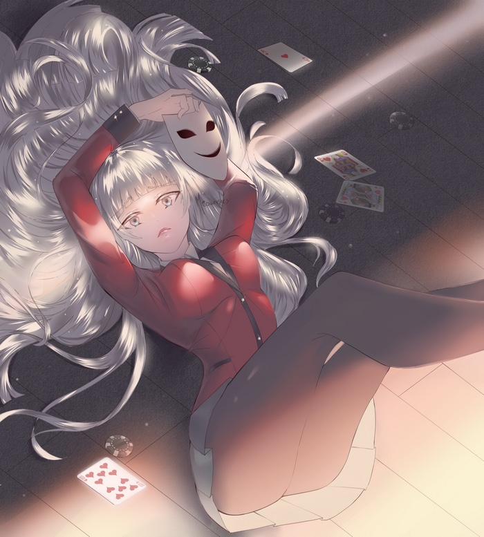 Ririka Momobami with Mask and Cards