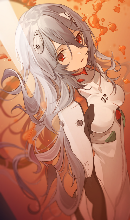 Rei Ayanami in a white plugsuit from Evangelion