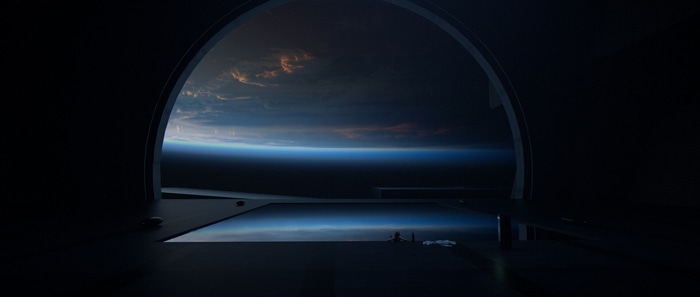 View of Earth from a spaceship window