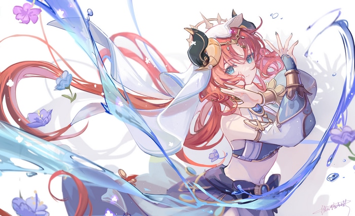 Nilou from Genshin Impact dancing with water