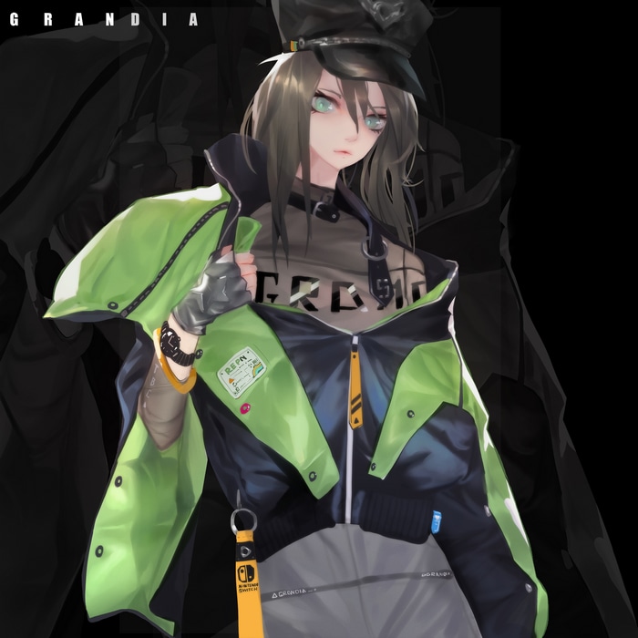 Anime girl with green eyes and hat, Grandia