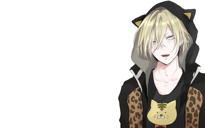 Yuri Plisetsky wearing a hoodie with cat ears