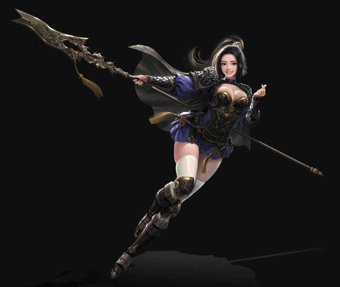Warrior woman with lance by Shin Tae Woo
