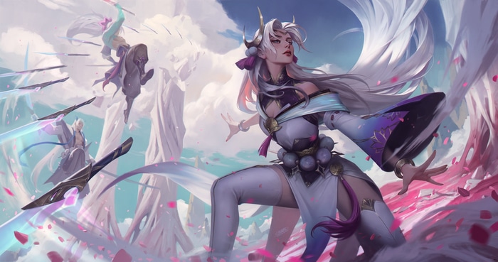Spirit Blossom Irelia and allies fighting