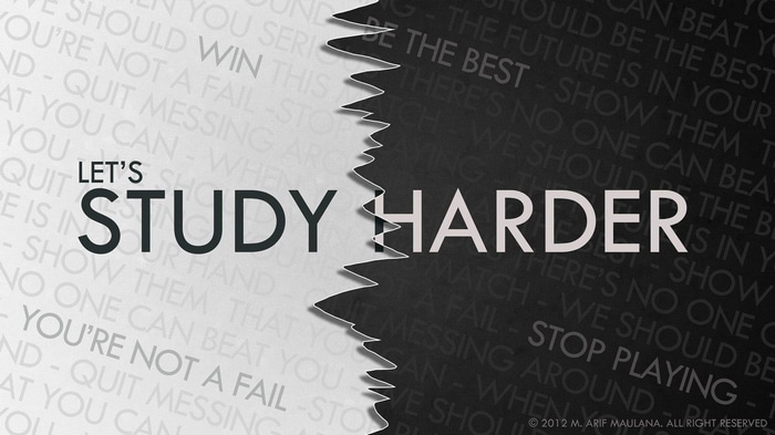 Let's Study Harder motivational text