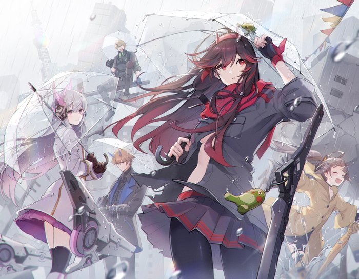 Punishing: Gray Raven characters in the rain