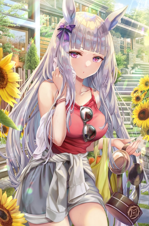 Gold Ship with Sunflowers and Shopping Bag