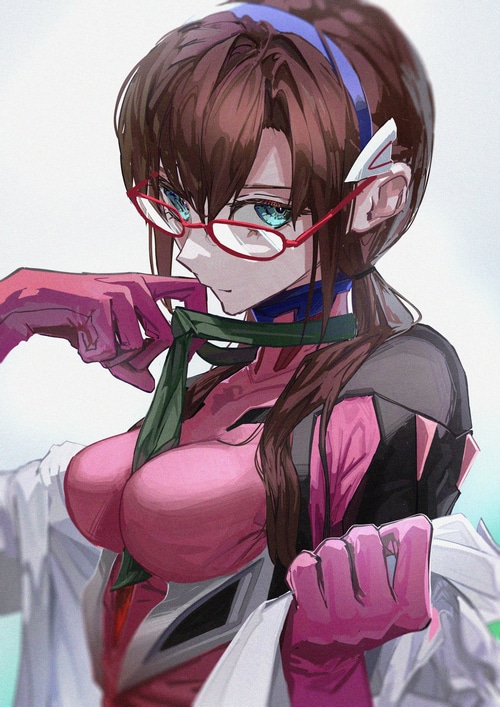 Makinami Mari Illustrious from Evangelion with glasses