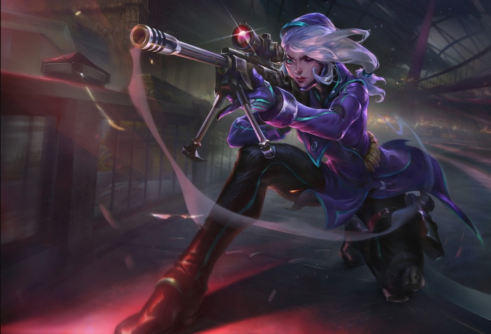 Woman with a sniper rifle aiming