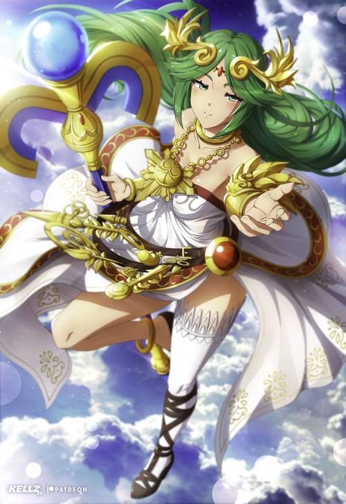 Palutena from Kid Icarus fan art by Kellz