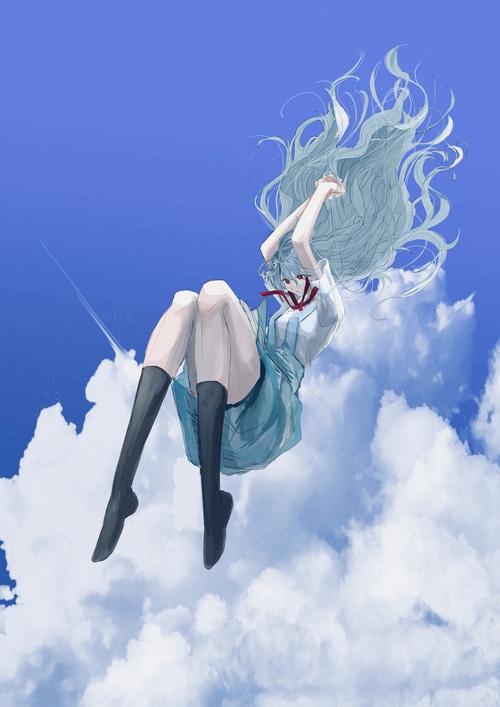 Ayanami Rei Falling Through the Sky