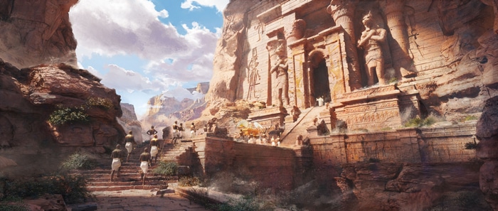 Ancient Egyptian Temple Carved into a Cliffside