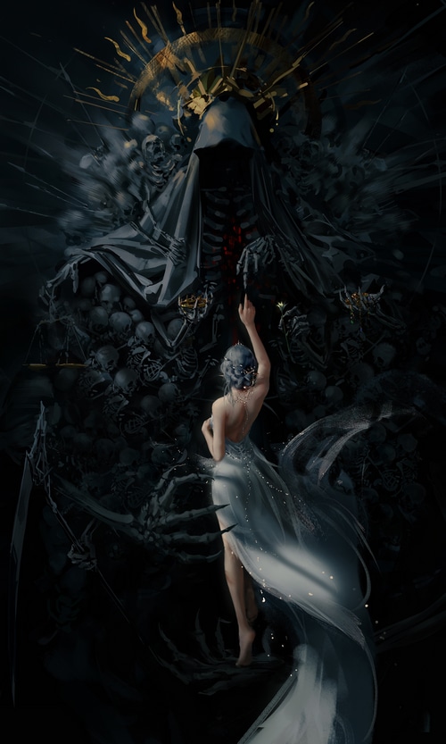 WLOP's Ghostblade Princess Artwork