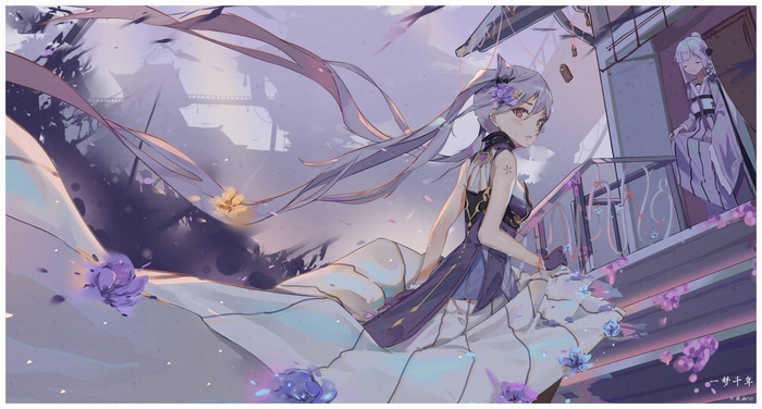 4K Genshin Impact Keqing with flowers