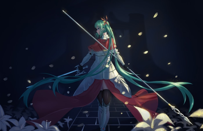 4K Hatsune Miku with Spear and Swords