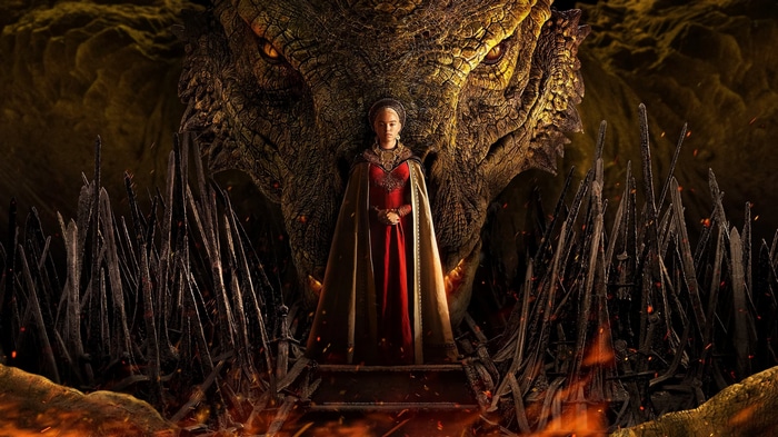Rhaenyra Targaryen and a Dragon from House of the Dragon