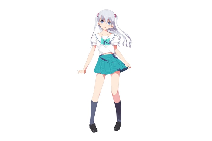 4K anime girl with blue eyes