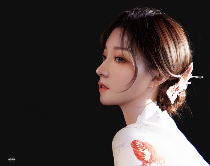 Asian woman portrait by Huy Ozuno