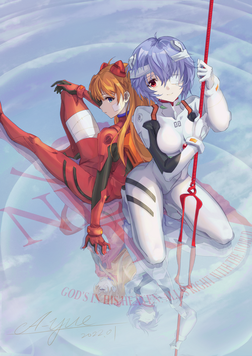 Asuka and Rei from Neon Genesis Evangelion