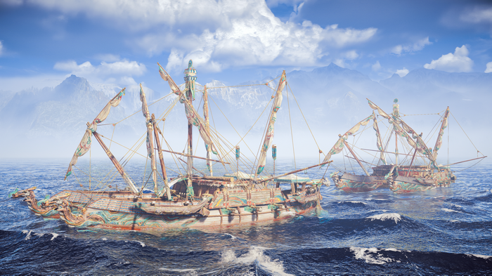 Horizon Forbidden West: Sailing Ships on Water