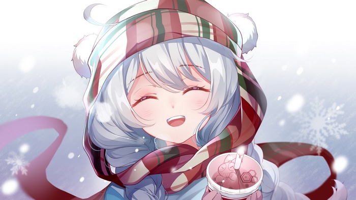 Kiana Kaslana in Snow with Scarf and Hat