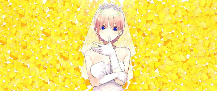 4K fan art of Nakano Ichika in a wedding dress