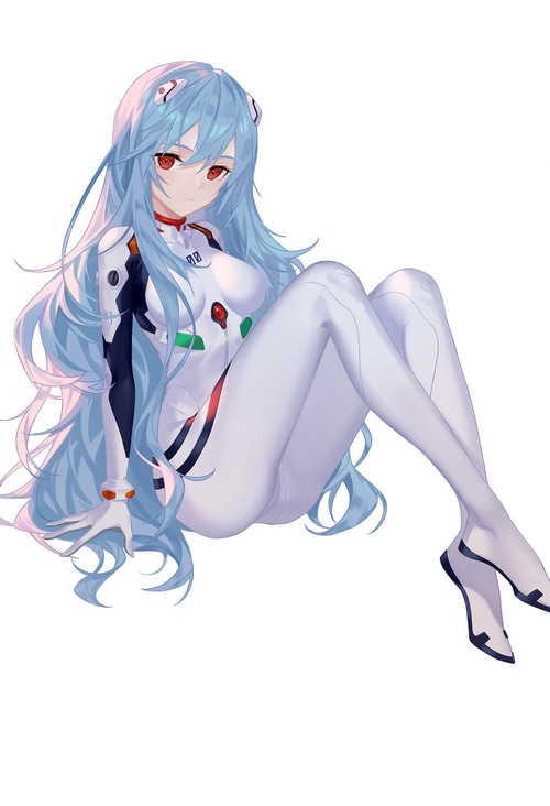 Ayanami Rei in a white bodysuit from Evangelion