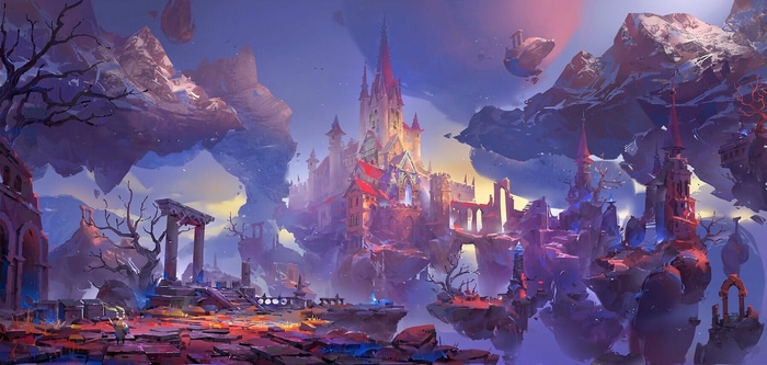 Fantasy Castle on Floating Islands by 3 LY Studio