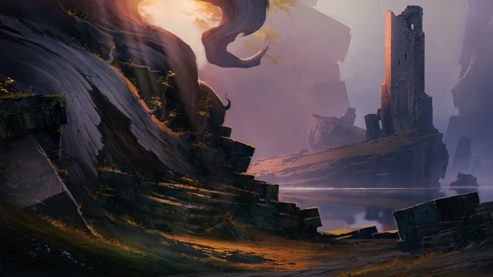 4K Fantasy Landscape with Ancient Tower