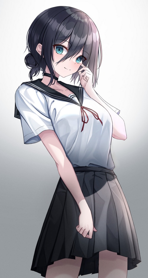 Anime girl in school uniform