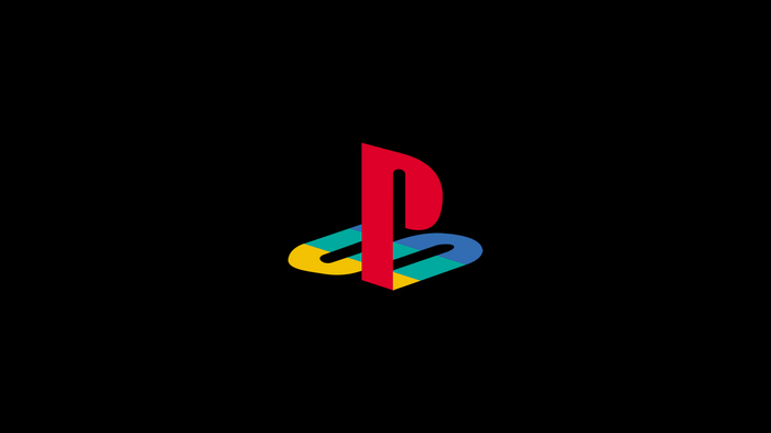 PlayStation logo on black background