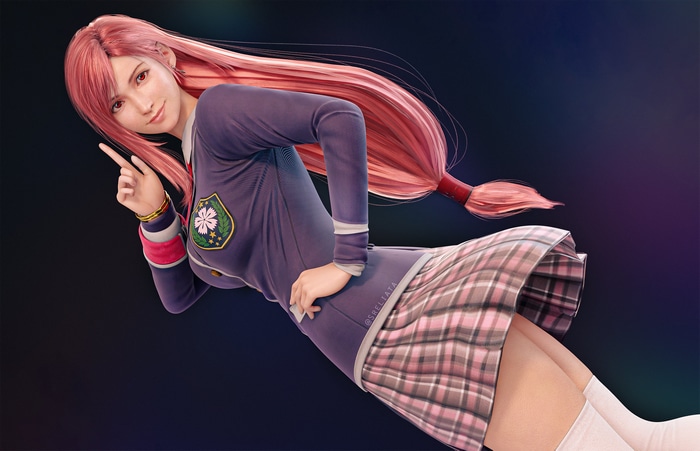 Tifa Lockhart in school uniform from Final Fantasy VII: Remake
