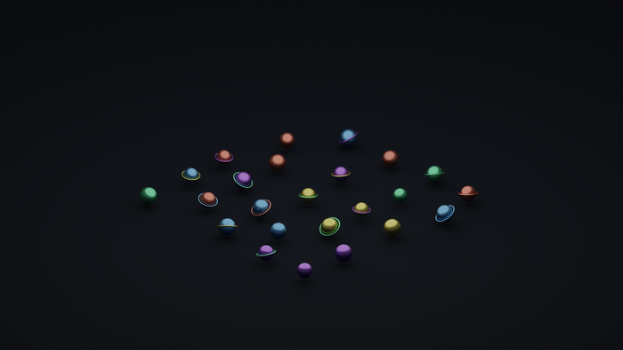 4K Blender geometry nodes planets