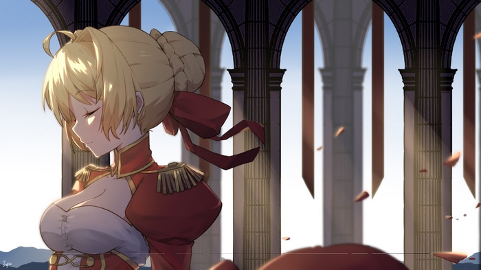 Nero Claudius from Fate/Extra CCC in a red uniform