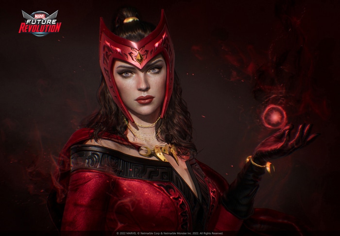 Scarlet Witch from Marvel Future Revolution casting a spell
