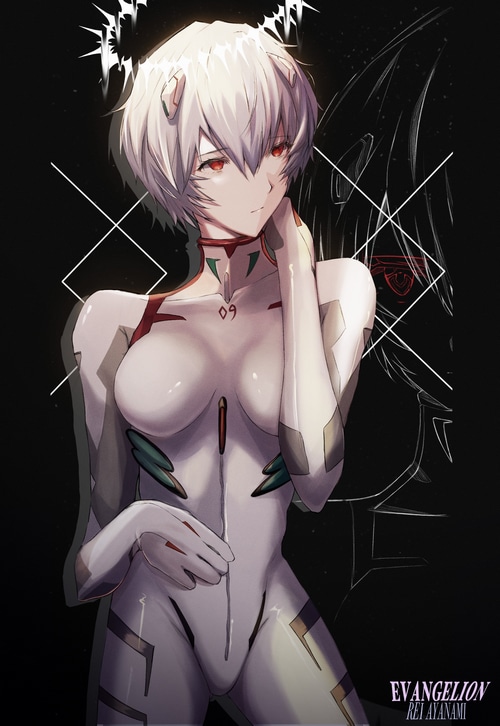 Rei Ayanami in a white plugsuit from Evangelion